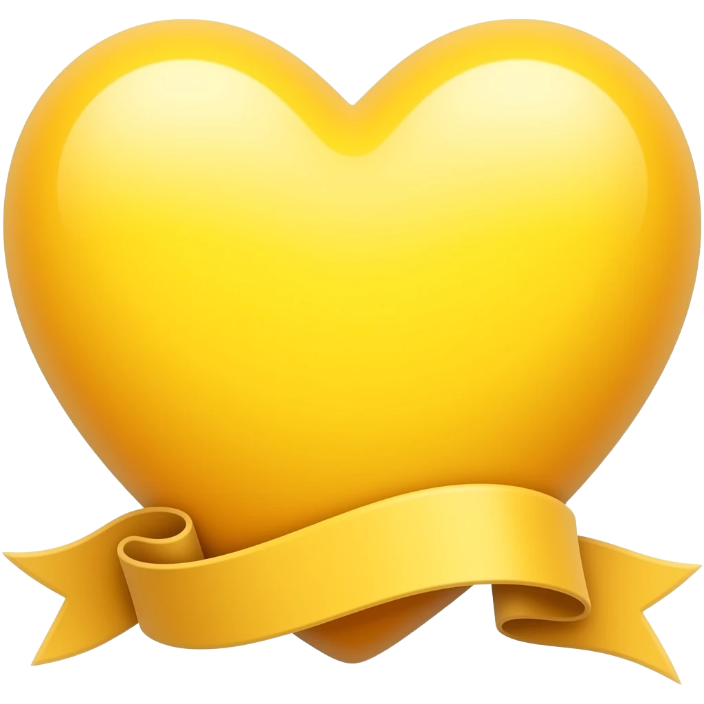 Açık sarı kalp estetik kurdeleli emoji