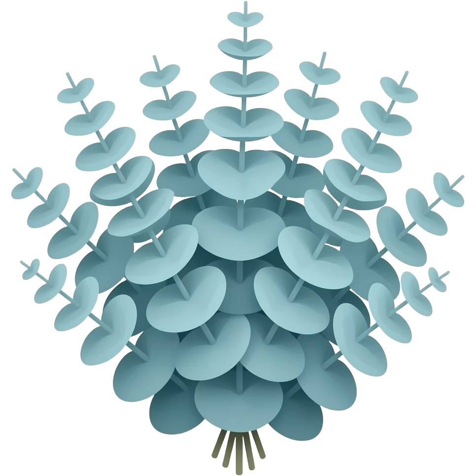 Baby blue eucalyptus bunch emoji
