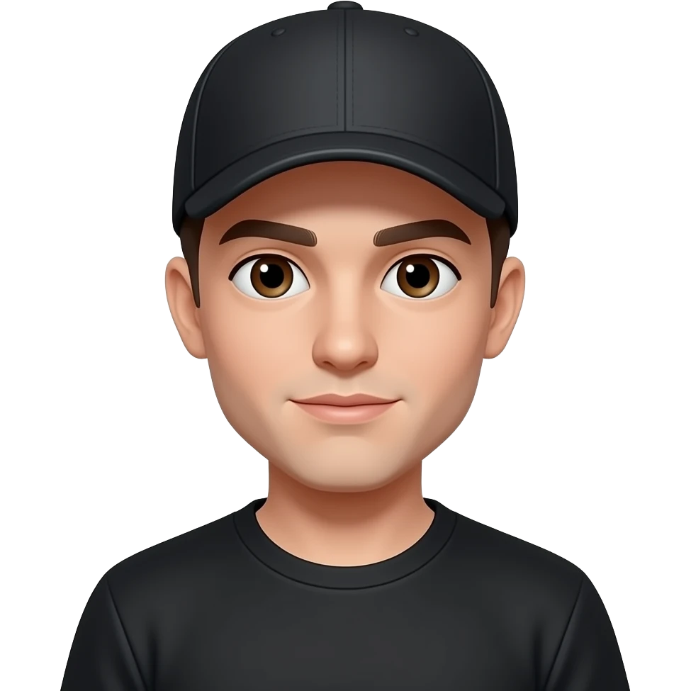 Brown eyes, rock rcap, black teeshirt emoji