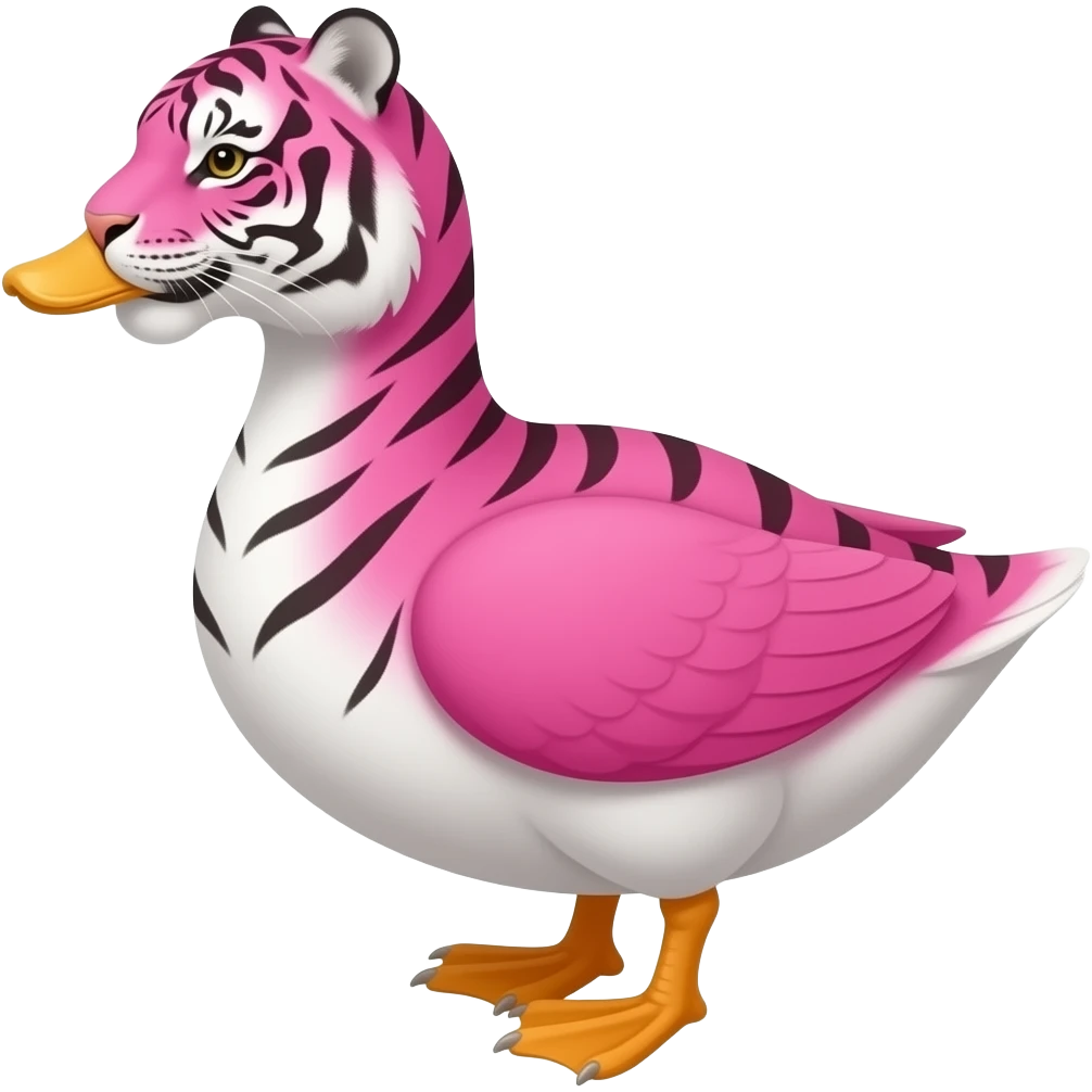 create emoji of tigerpainted duck with pink colors emoji