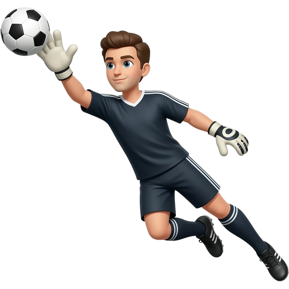 soccer goalkeeper parrying ball mid air emoji