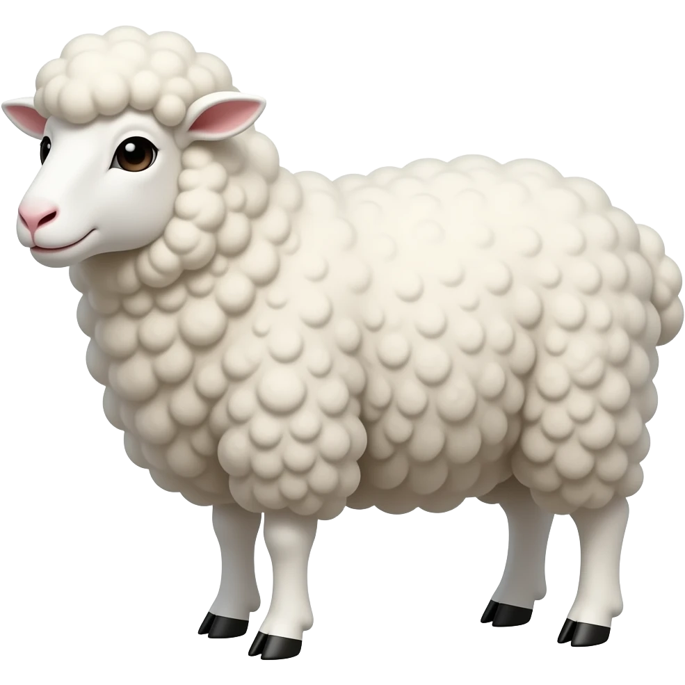 Cartoon 2d white sheep emoji