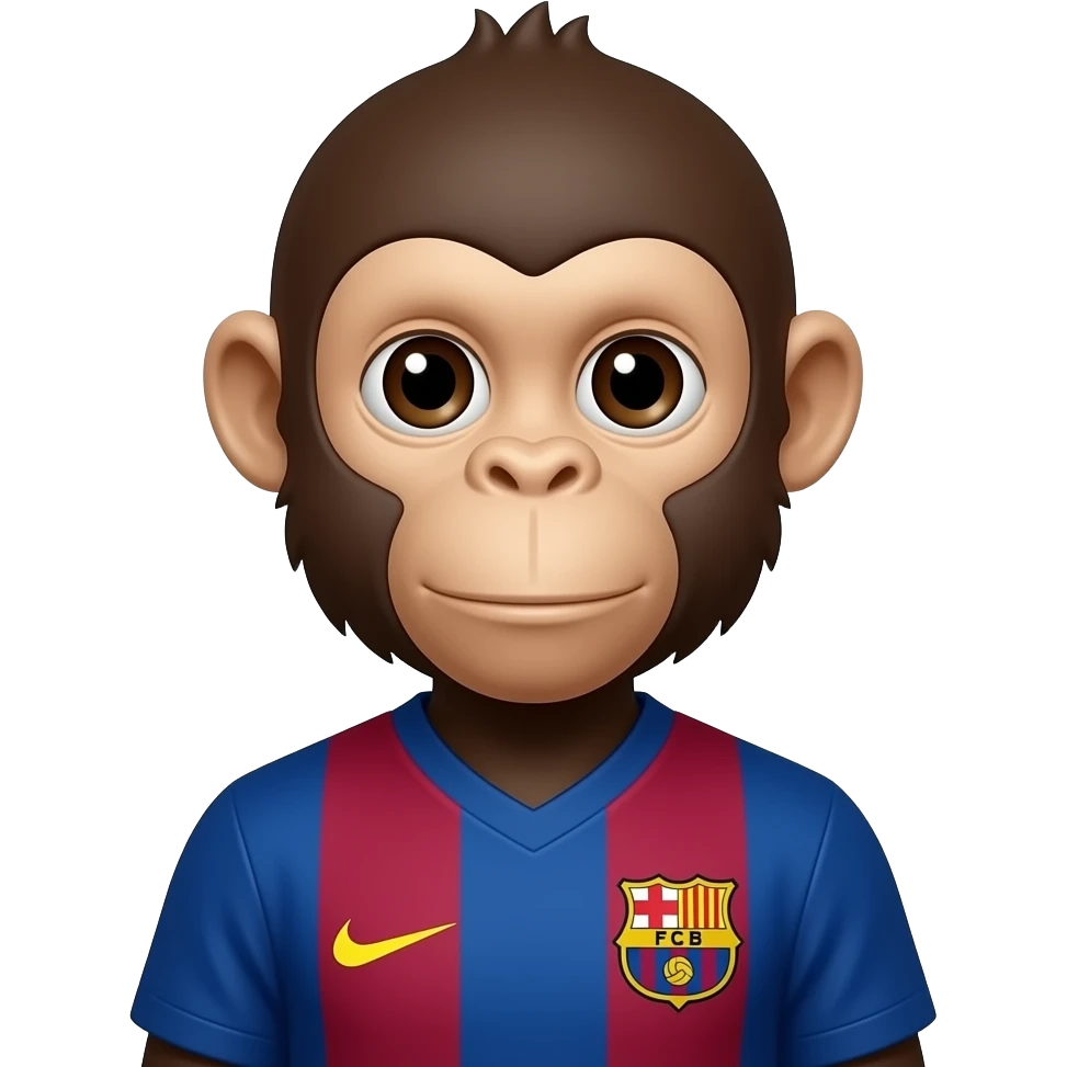 Hazme a Lamine Yamal siendo un mono con la camiseta del barsa emoji