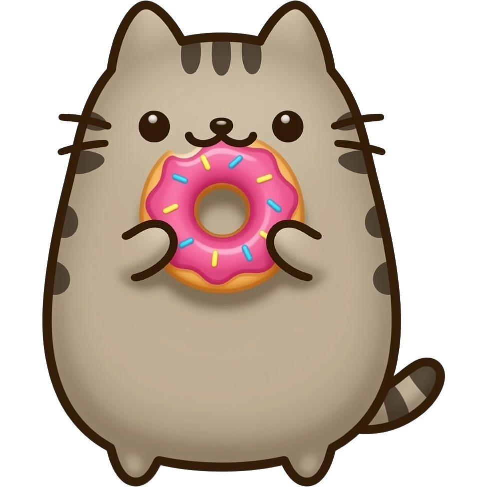 Pusheen eating donut emoji