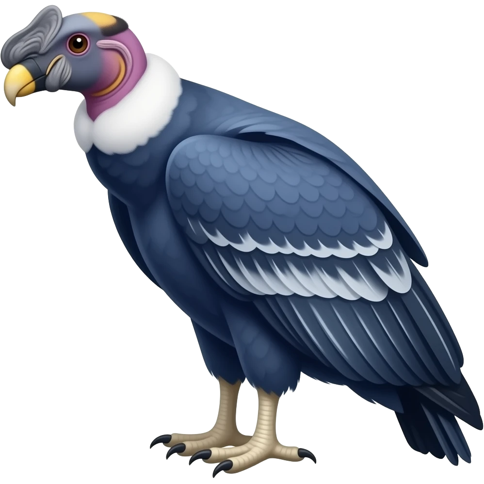 A Condor (Vultur gryphus), full body, Slack style, with a subtle shade of Cobalt Blue. emoji