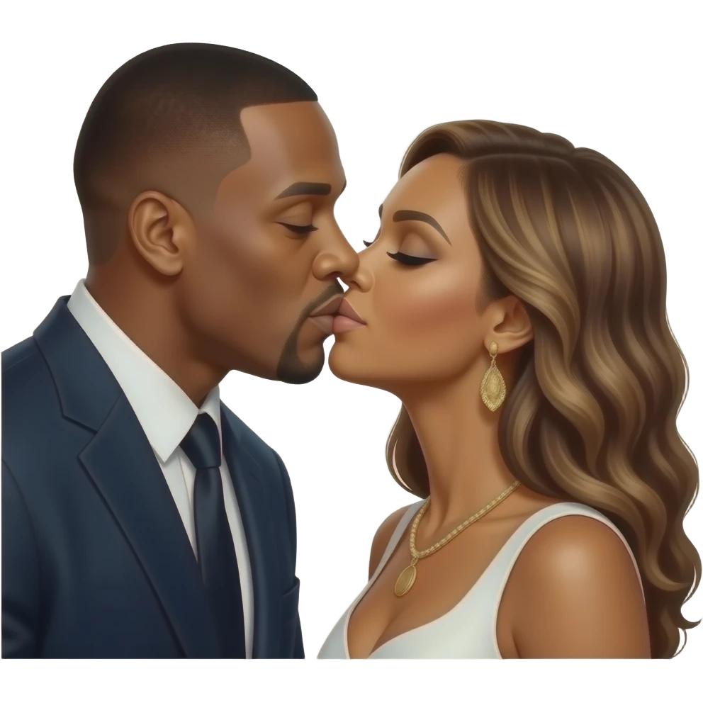 Beyonce and Jay-Z kissing emoji