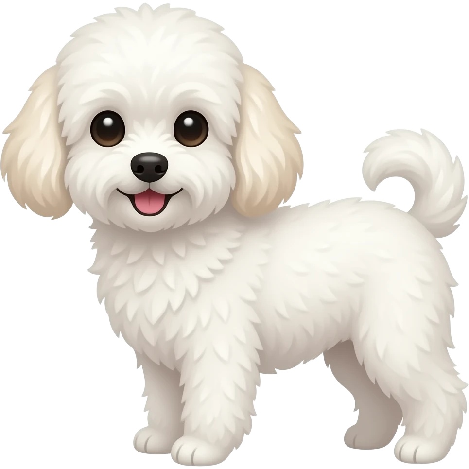 Maltipoo white with cream ears emoji