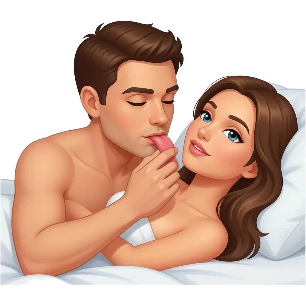 Naked man licks cunt fully naked woman in bed emoji