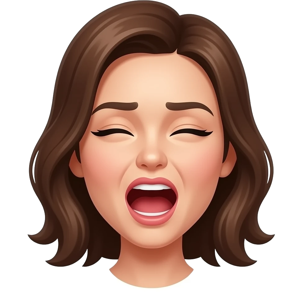 Orgasm moaning face female emoji
