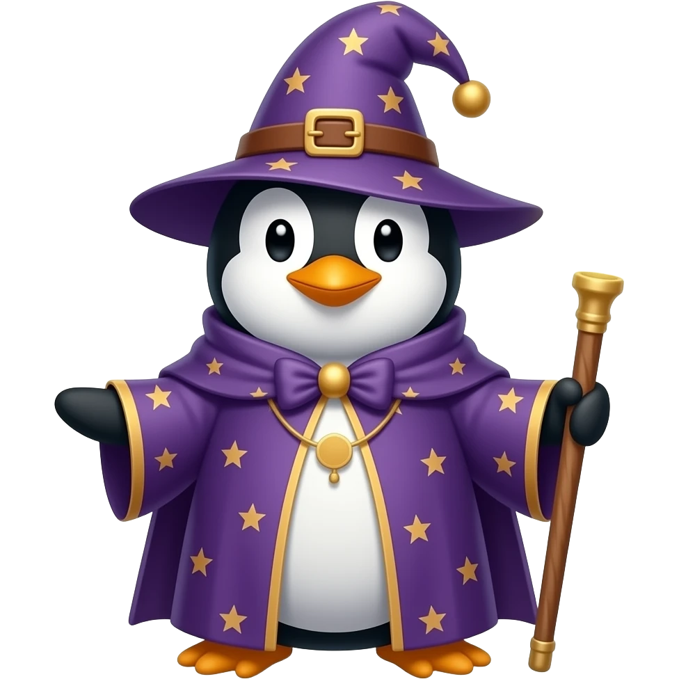 Penguin Wizard emoji