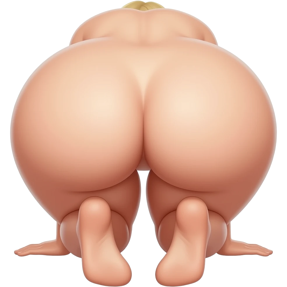 show me a naked blonde womans big butt and her her go on her knees and make her look like shes twerking but make her butt face the camera and do not make her look back make her look forward not backwards emoji