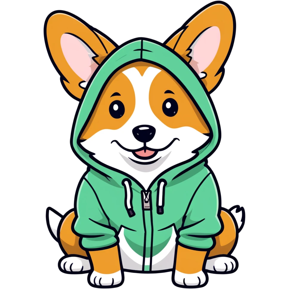 Corgi in a hoodie emoji