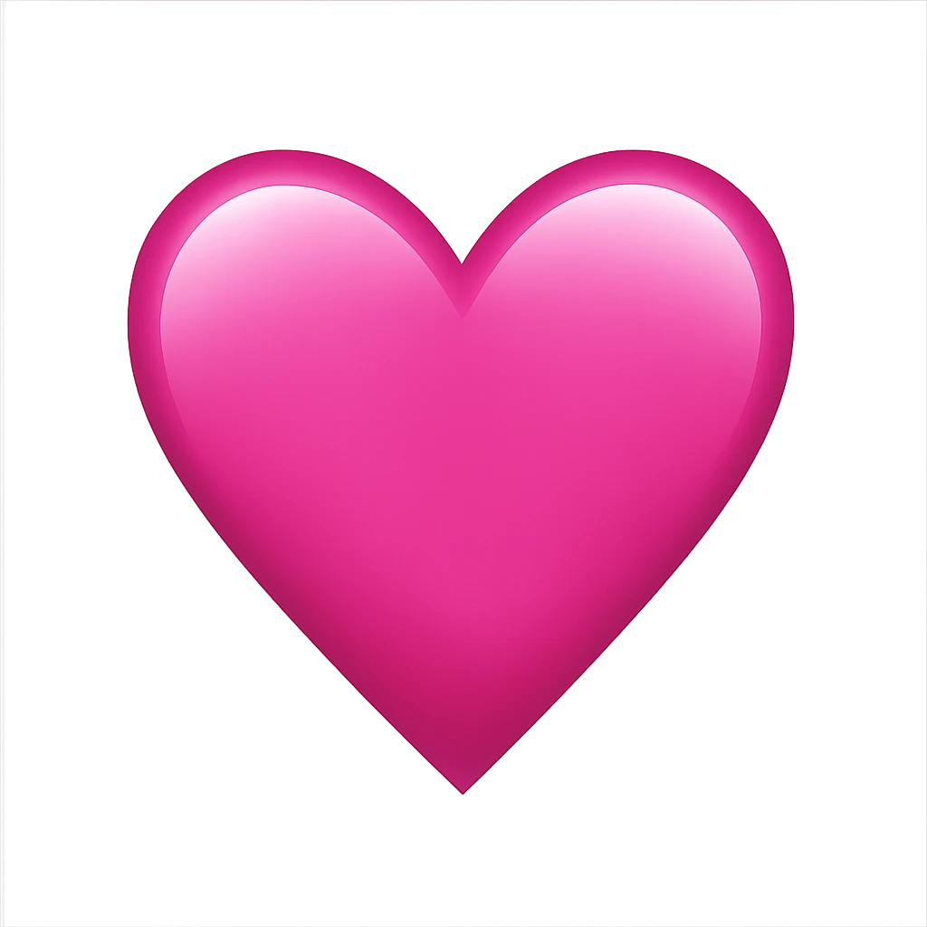 a pink heart emoji, shiny, bold, classic emoji
