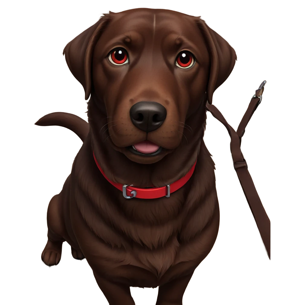 realistic dog with red collar emoji