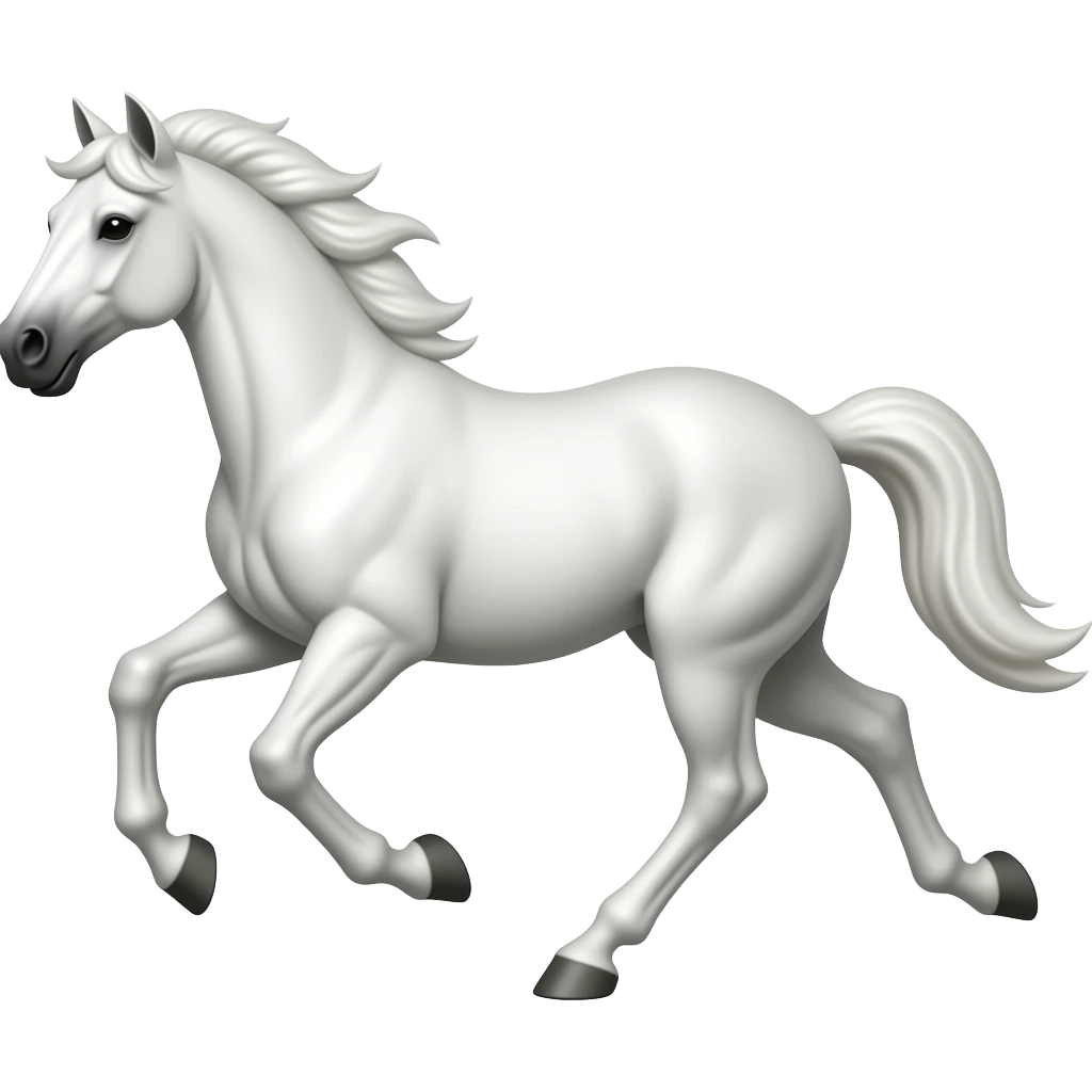 White horse running emoji