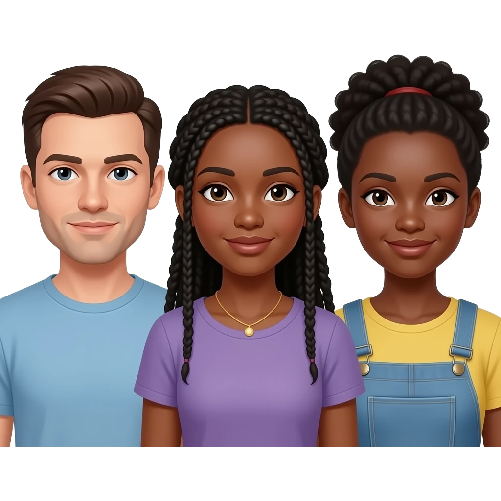 2 white men 2 black females emoji