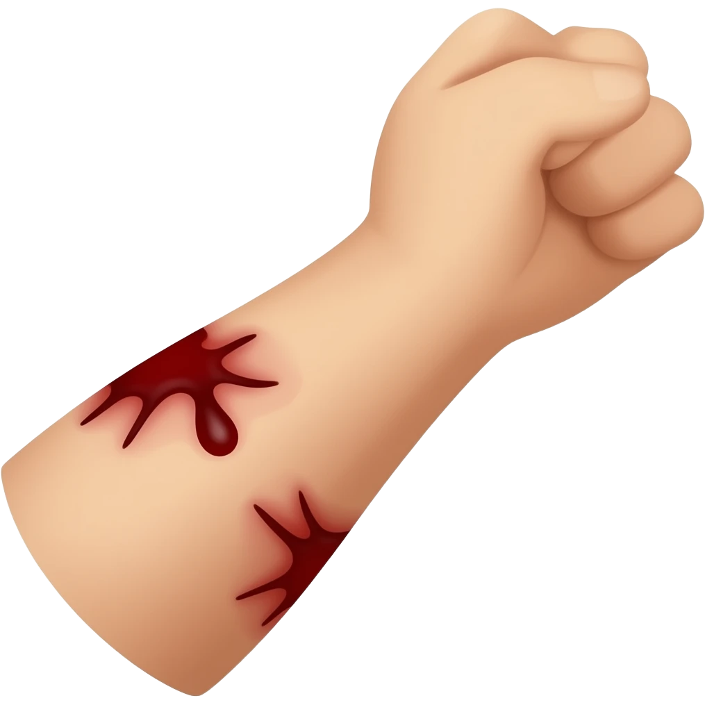 Forearm with bleeding cuts emoji