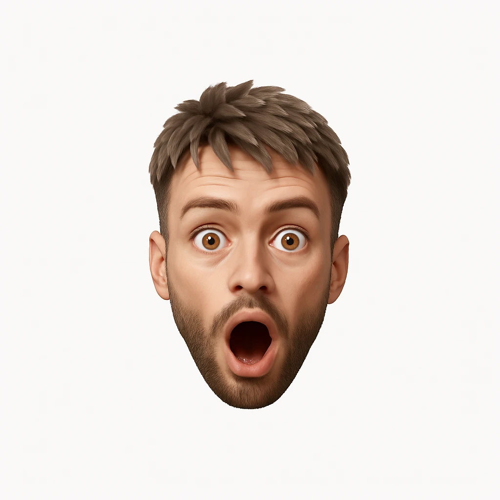 сделай это же лицо, только удивленное emoji