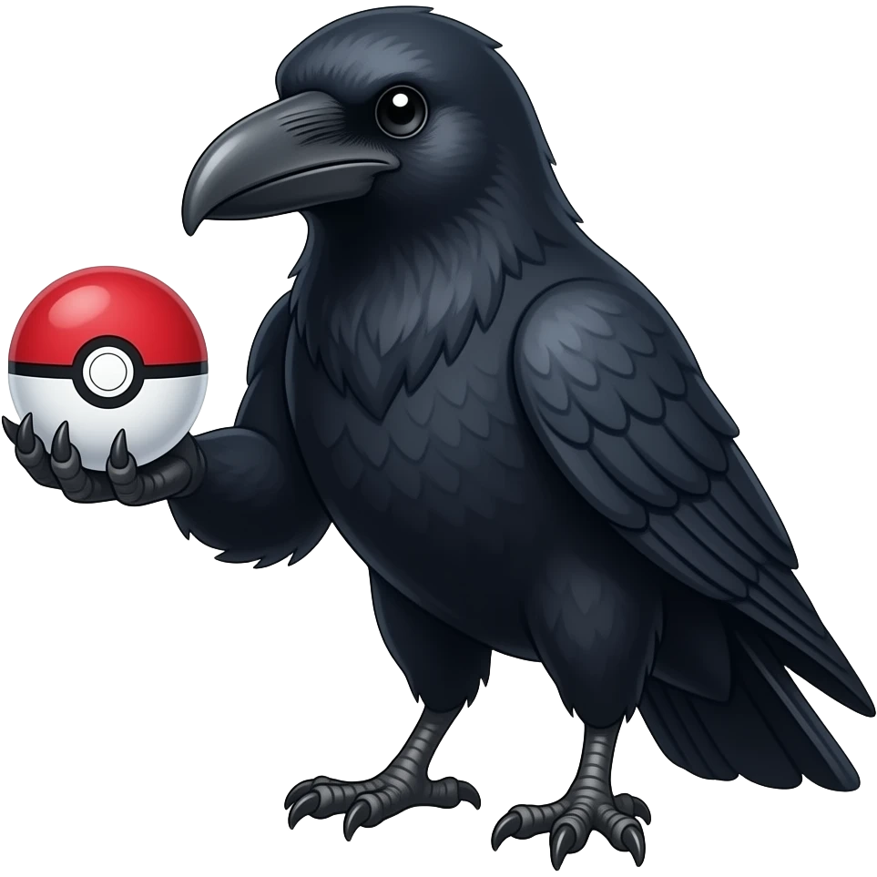 Raven holding pokeball in talons emoji