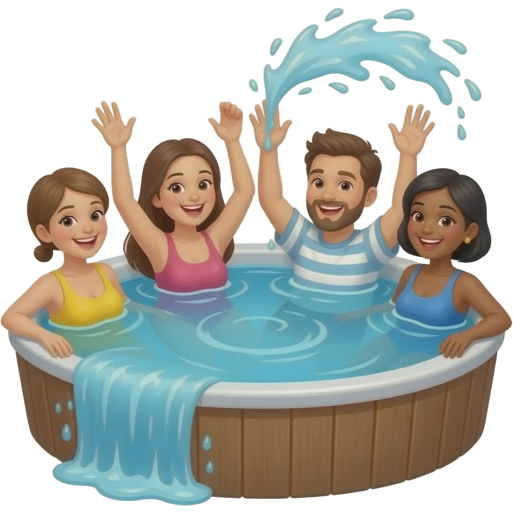 Lots of People partying in hot tub emoji
