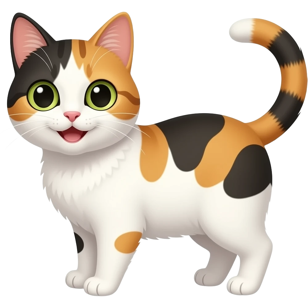 happy calico mochi cat emoji