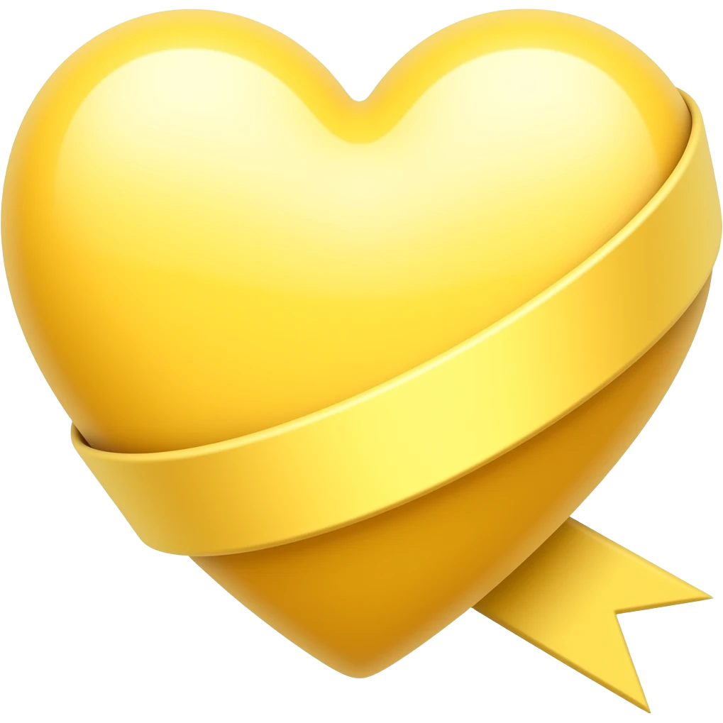 Açık sarı kalp kurdeleli emoji