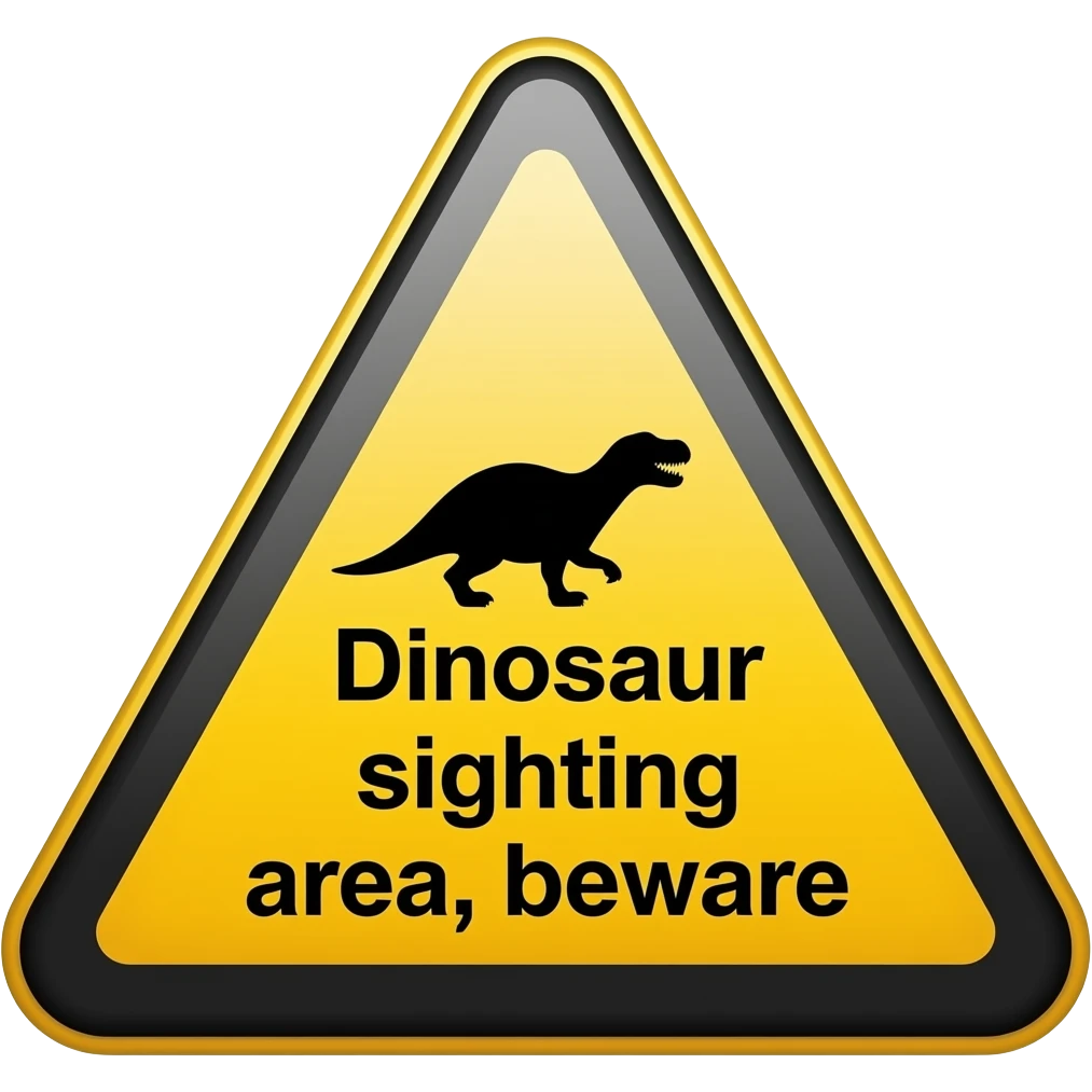 공룡 출몰지역 조심하라는 경고표지판 emoji