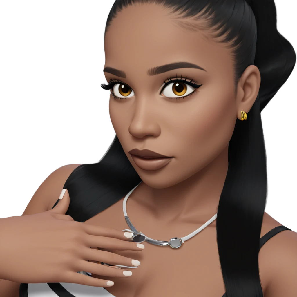 girl with black hair and car emoji