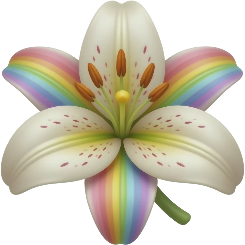 Rainbow lily flower emoji
