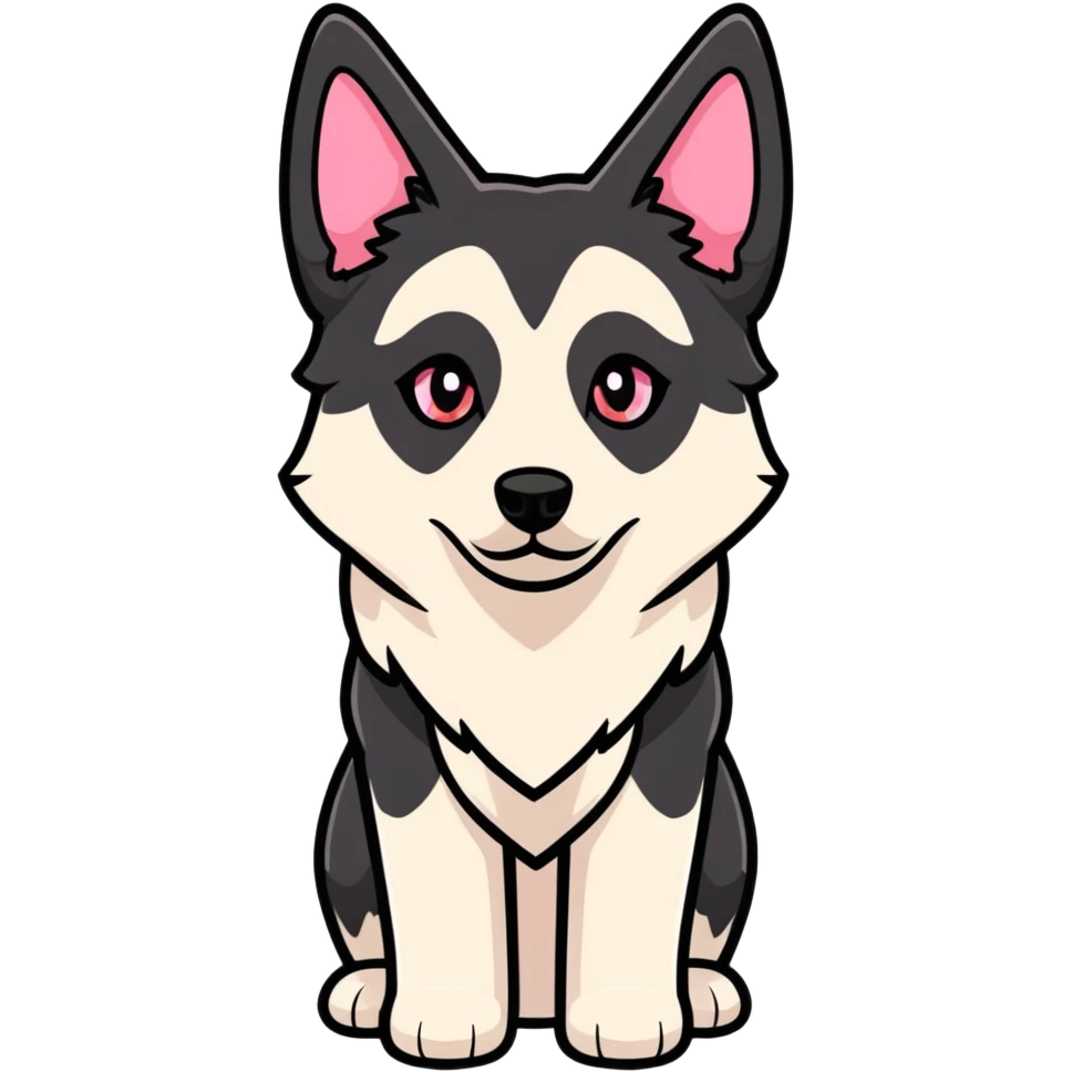 White Shepard with beautiful Brown eyes and a Pink nose emoji