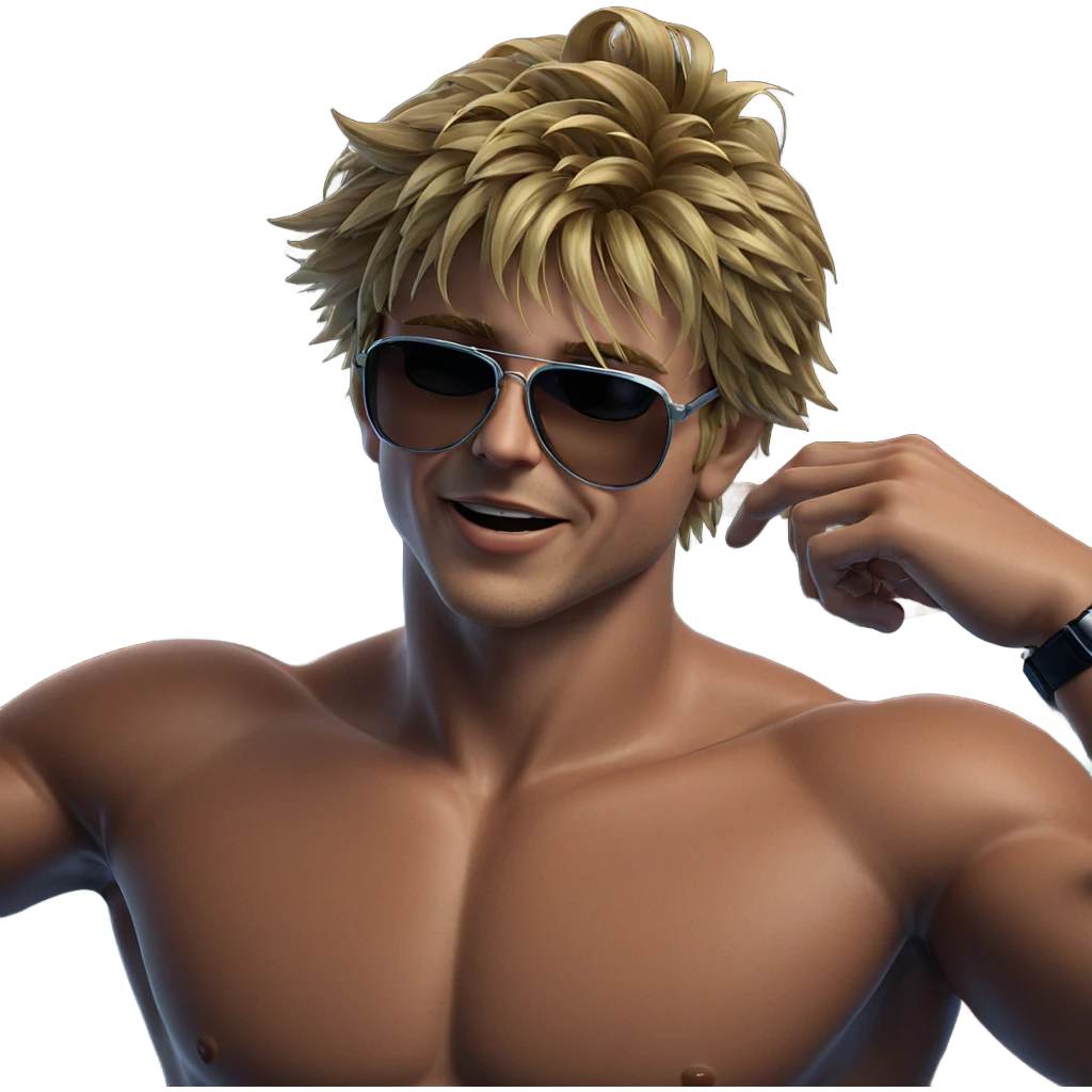 blonde boy in sunglasses emoji
