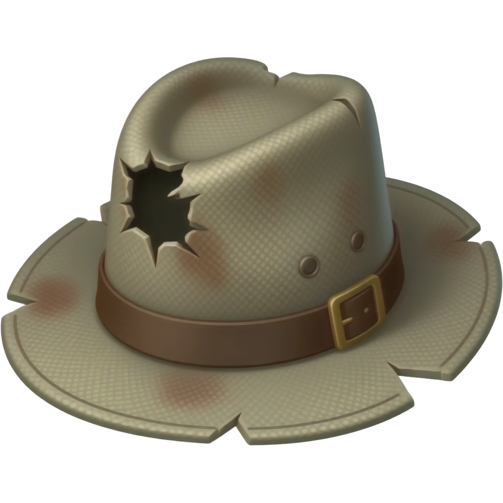 torn old dirty holey hat emoji