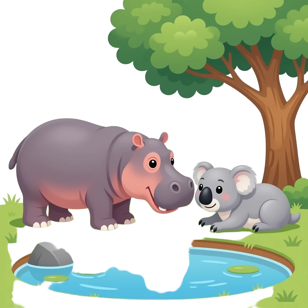 hippo in love with a koala emoji