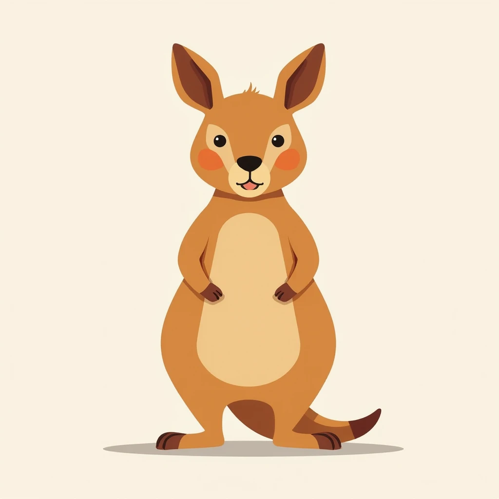Flat design style kangaroo emoji