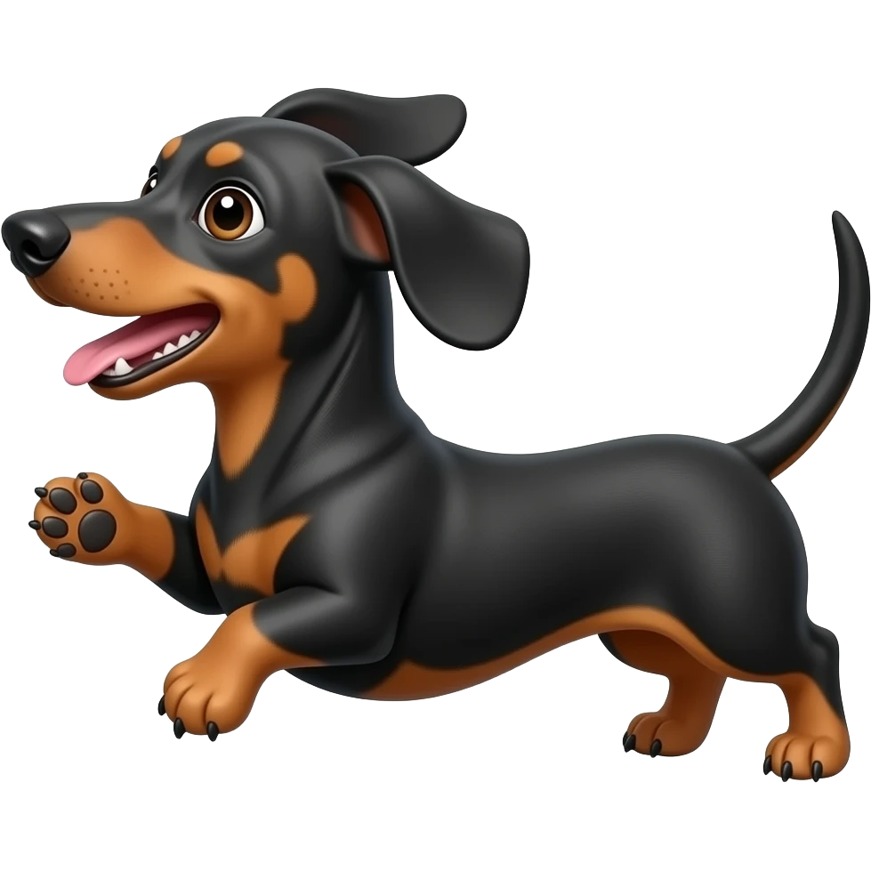 Dachshund Throws a zig emoji