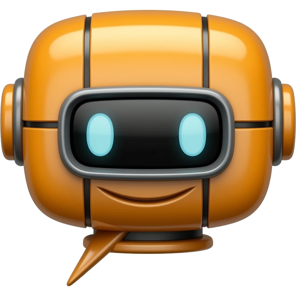 chat box robot (orange color) emoji