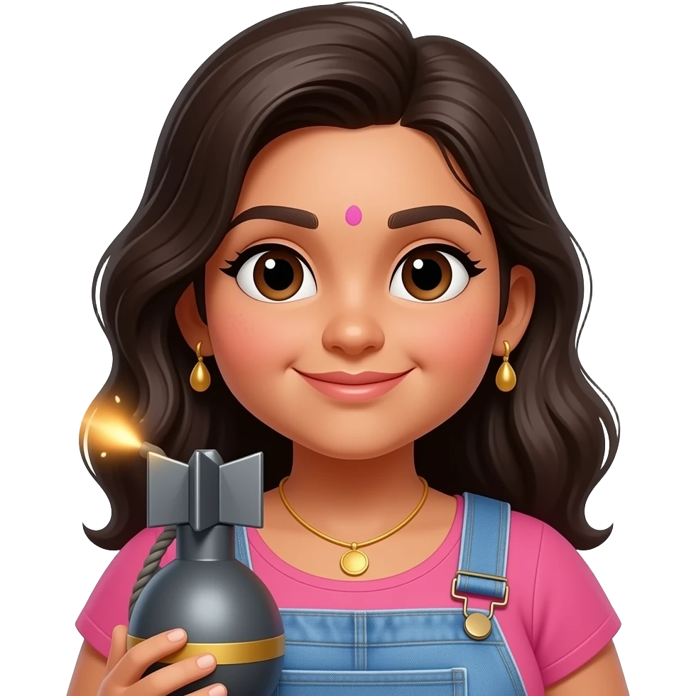 Make an emoji of a fat Indian girl who has a bomb emoji