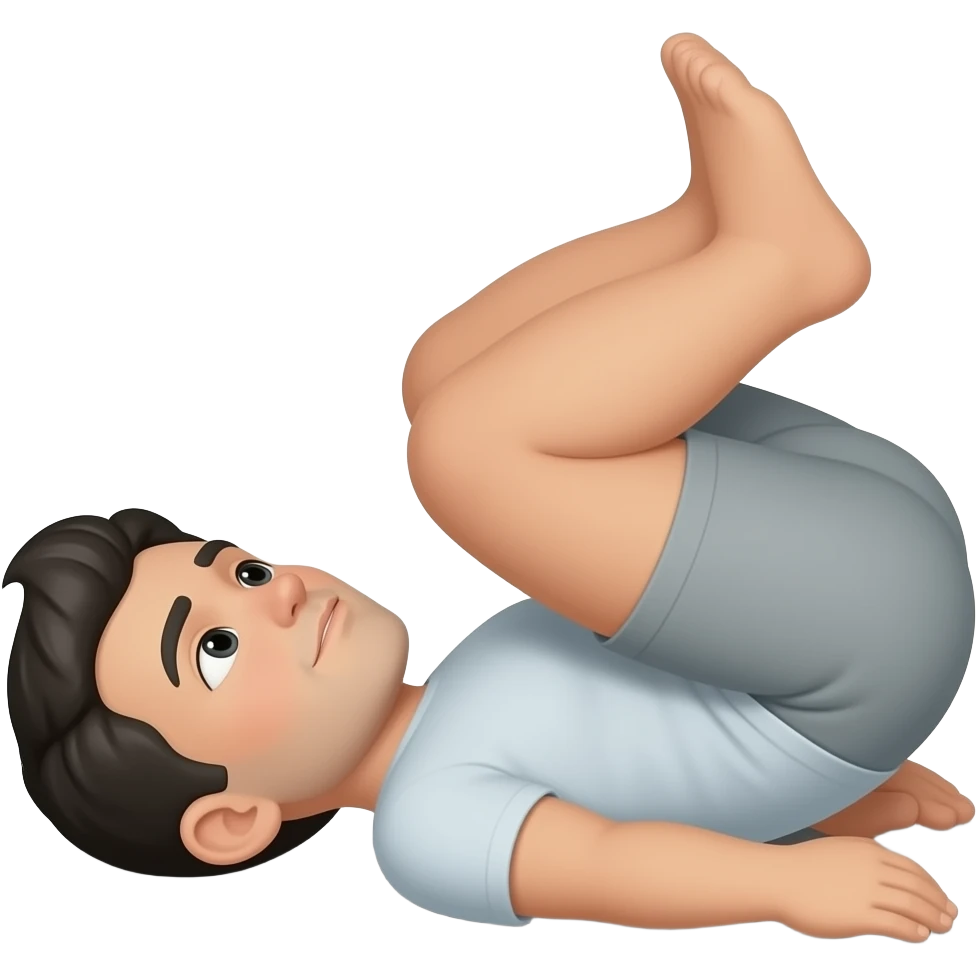 knees up 45 degree, lying on back. from side emoji