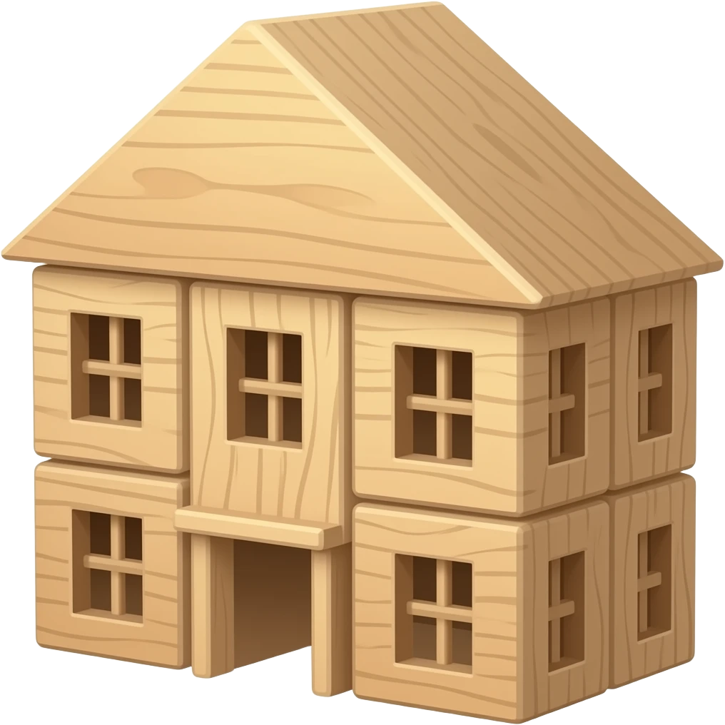 Wooden building blocks emoji