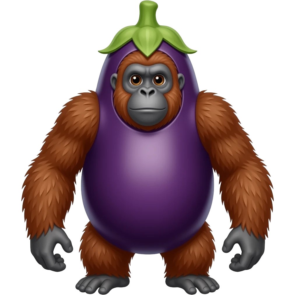 Eggplant orangatang emoji