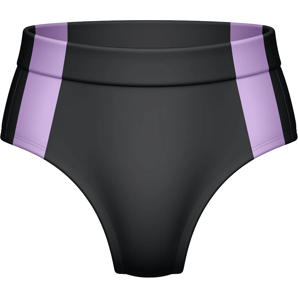 Black speedo with two pale purple stripes emoji