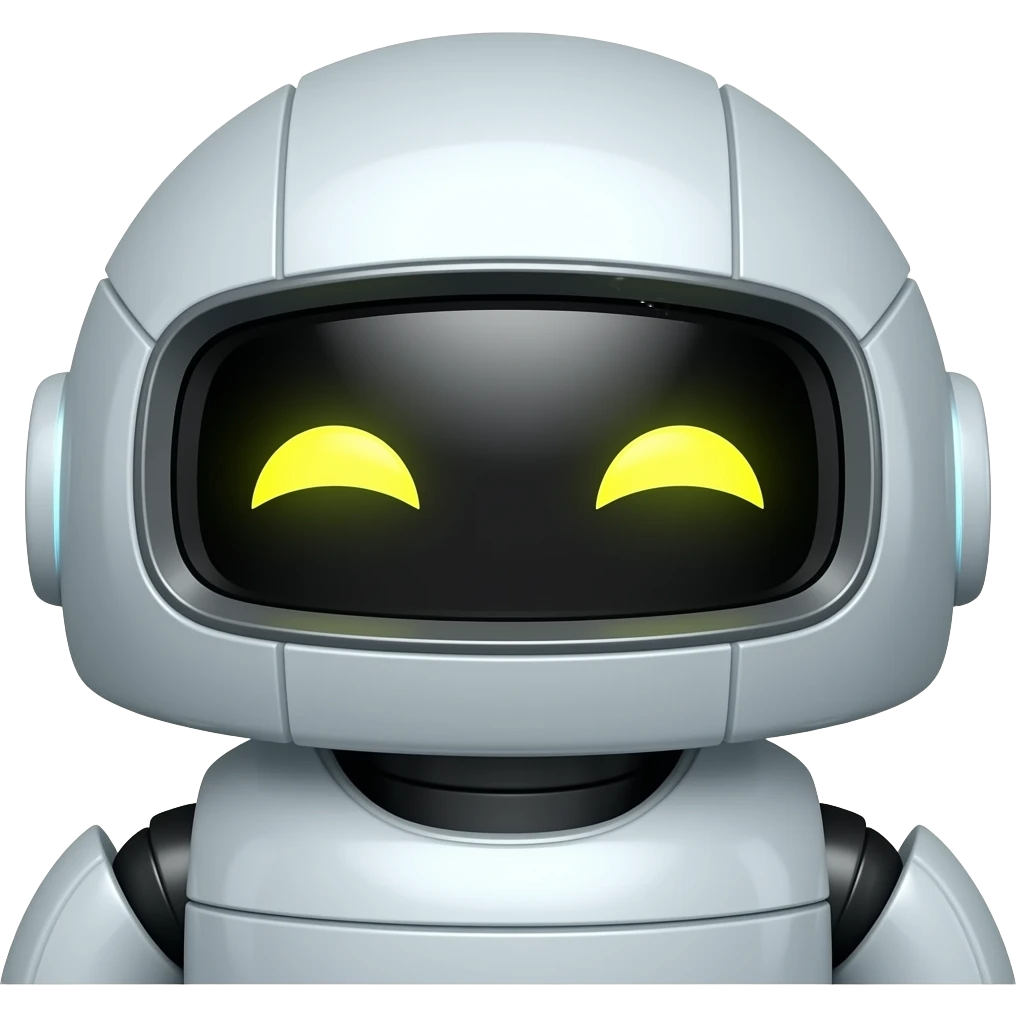Un robot con ojos amarillos emoji