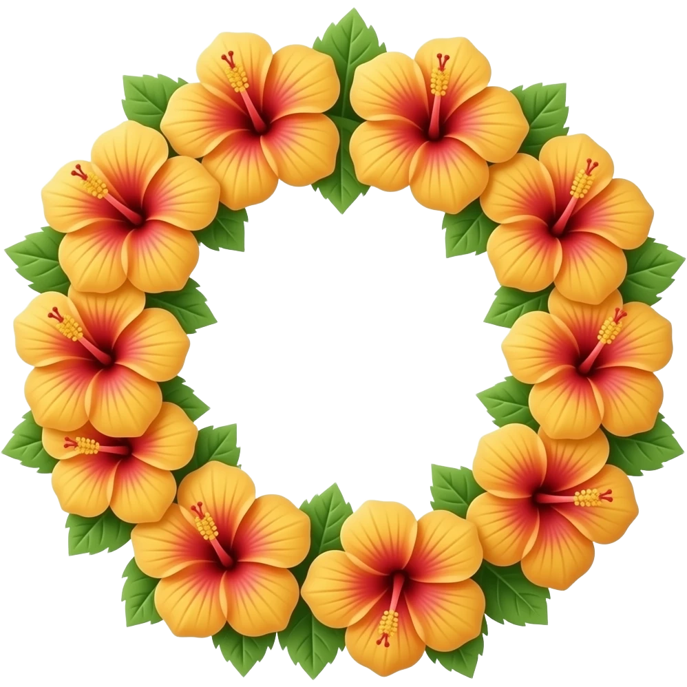 Tropical Hawaiian Flower lei emoji