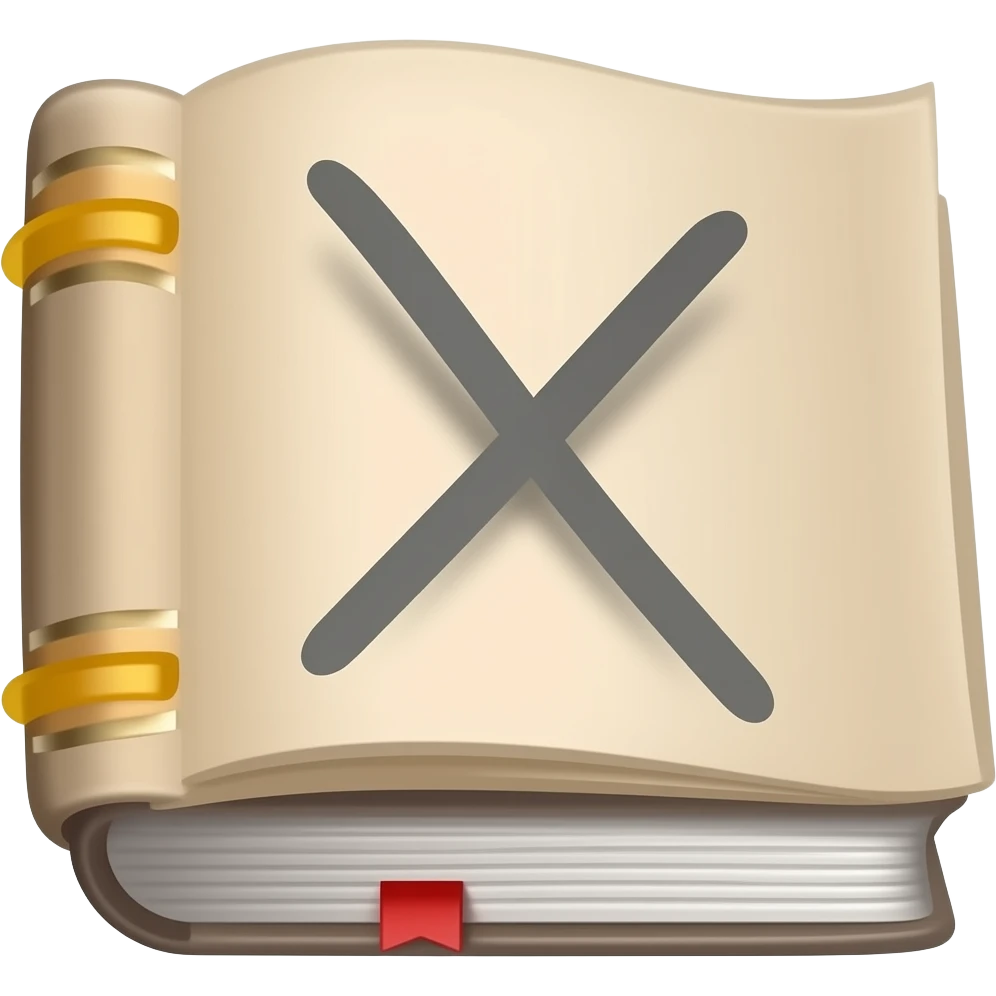 Put an X on a book emoji