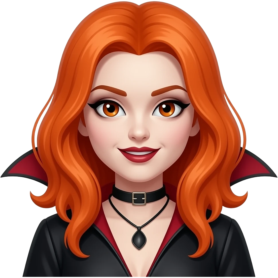 orange hair women Vampire emoji