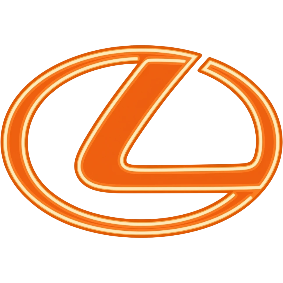 Make a Lexus logo thats outlined in an neon dark orange outlined Tron legacy type of style emoji