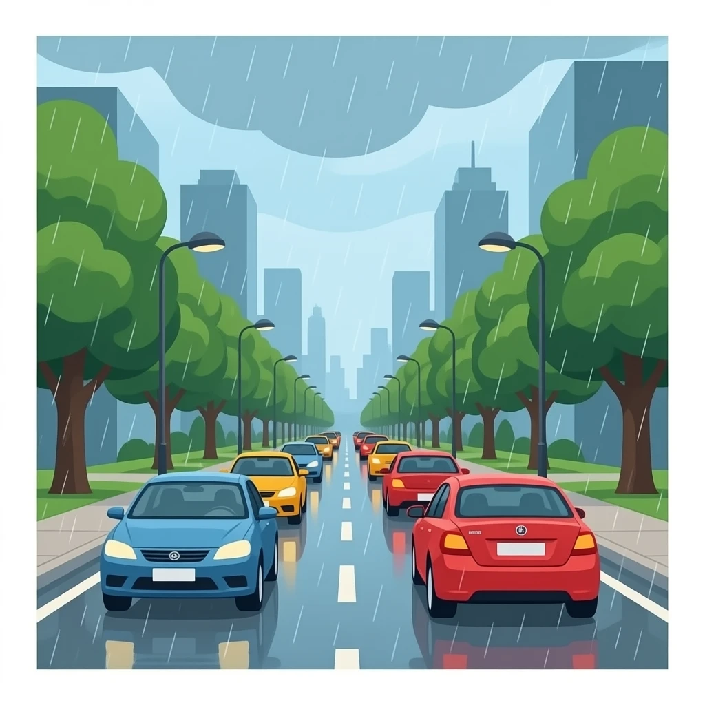 Rain full of cars emoji
