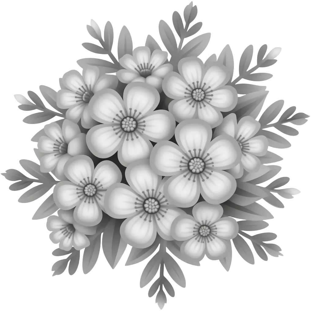 Ramo de flores gris emoji