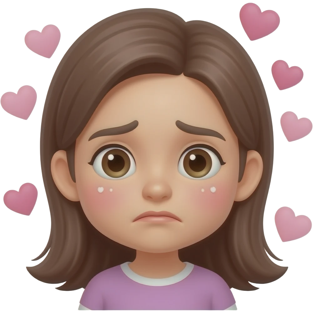 Confounded face with blush and hearts emoji