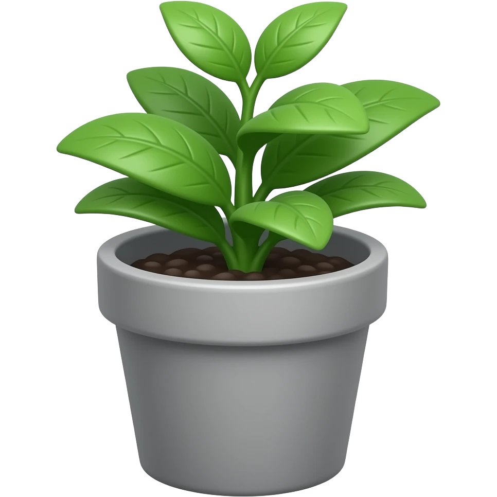 tiny small grey plant pot emoji
